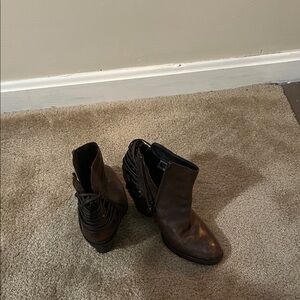 Brown Fringe Ankle Boots